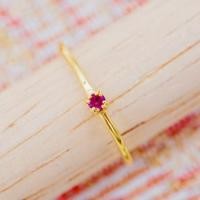 ราคา [ พร้อมส่ง ] แหวนพลอยแท้ สีแดงชมพูทับทิม ทองคำแท้9K (ทอง37.5%) [9KAR47] (29022202074)