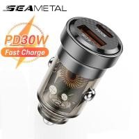 ราคา Seametal ที่ชาร์จแบตในรถยนต์ 2 พอร์ต ชาร์จไม่ร้อน pd พอร์ต usb ชาร์จเร็ว ที่ชาร์จแบตรถยนต์ สําหรับ IPhone 14 13 Pro Huawei Xiaomi Quick charger ที่ชาร์จในรถ 30W (22871361941)