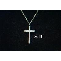 ราคา S.R.จี้ทองคำขาวไม้กางเขนฝังเพชร เม็ดละ 0.01 กะรัต เพชรน้ำ 100 พร้อมใบรับรองสินค้า เคลือบทองคำขาวแท้ (27020222646)