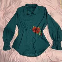 ราคา ส่งต่อ เสื้อเชิ้ต แขนยาว ปักลายดอกกุหลาบ (8928687747)