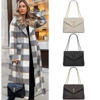 ราคา YSL/Saint Laurent/LOULOU/โลโก้ป้ายทองคลาสสิก/ความจุขนาดใหญ่/โซ่/กระเป๋าสะพาย/กระเป๋าถือ/แท้ 100% (29754557444)