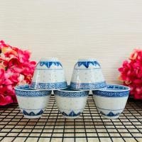 ราคา ถ้วยน้ำชาเซรามิค ลายเม็ดแตง ขนาดเล็ก เซ็ต 5 ชิ้น มือสอง จากญี่ปุ่น (25917634129)