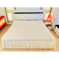 ราคา ผ้านวม ขนาด 6-6.5ฟุต สีครีมปักลายดอกกุหลาบมีระบาย สไตล์วินเทจ ยี่ห้อ Flush (สภาพใหม่) มือสองขายตามสภาพ เกาหลีแท้ (23375399456)