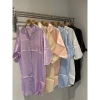 ราคา พร้อมส่ง เดรสชุดนอนผ้าแพร เรียบหรู ลุคคุณหนู ดูแพง (13137425102)