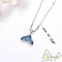 ราคา สร้อยคอ เงินแท้ s925 พร้อมจี้หางปลาโลมาสีน้ำเงิน (2979115922)