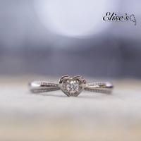 ราคา ER-1065 Elise's Jewelry แหวนเพชร Classic CZ เกรดพรีเมี่ยม หน้าเพชรขนาด 0.25 กะรัต รูปหัวใจ เคลือบทองคำขาว รุ่น ER-1065 (5916454373)