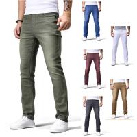 ราคา กางเกงยีนส์สีผู้ชายทรงสลิมฟิตกางเกงยีนส์ขายาวยืดสีกากีสีเทาสีดํากองทัพสีเขียวกางเกงยีนส์สีขาว (50200569156)