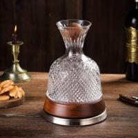 ราคา ขวดเหล้าหมุน ขวดไวน์คริสตัลหรูหราหมุนได้ 360° Wine Decanter เหยือกพักไวน์ ใส่ไวน์แดง (41857605960)