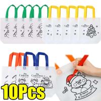 ราคา ระบายสี Goodie ของขวัญถุงบรรจุภัณฑ์สําหรับภาพวาด DIY - นํากลับมาใช้ใหม่ Christmas Party Favor Graffiti กระเป๋าผ้าไม่ทอ (25947517732)