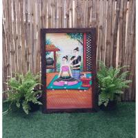 ราคา ภาพวาดติดผนัง ภาพวาดสไตล์ล้านนา พร้อมกรอบไม้สัก ภาพตกแต่งบ้าน ภาพตกแต่งร้านค้า (26854191363)