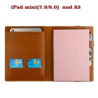 ราคา Retro Crazy Horse Leather a5 Paper Notebook Leather Case with Pen Position Can Hold ipadmini Multifunctional Protective Leather Case (41069801112)
