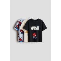 ราคา H&M(เอชแอนด์เอ็ม) ชุดเสื้อยืดพิมพ์ลาย 3 ตัว Boys 3-pack printed T-shirts 1117463_22 (46900777657)