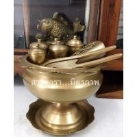 ราคา ชุดเชี่ยนหมากพานบัวเนื้อทองเหลืองผิวเรียบ (18102400407)