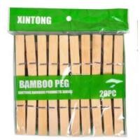 ราคา พร้อมส่ง ！！กิ๊บหนีบผ้าไม้ไผ่ ที่หนีบผ้าไม้ 20ชิ้น (6569485761)