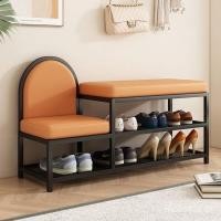 ราคา ตู้รองเท้าประตูทางเข้าครัวเรือนสามารถนั่งพ่อแม่และลูกศิลปะเหล็กยาวหนังรองเท้านุ่มเปลี่ยนอุจจาระรวมกันสามารถนั่งรองเท้า สโต (40772154690)