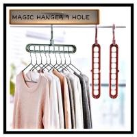 ราคา GANTUNGAN Magic Hanger ไม้แขวนเสื้ออเนกประสงค์ 9 in 1 แบบพับได้ / ไม้แขวนเสื้อวิเศษ (29437918774)