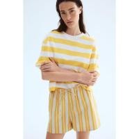 ราคา H&M(เอชแอนด์เอ็ม) กางเกงขาสั้นผ้าฝ้ายพร้อมเชือกผูกรอบ ผู้หญิง 1276105_2 (43700826912)