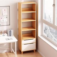 ราคา ตู้หนังสือ ชั้นวางหนังสือสไตล์โมเดิร์น 4ชั้น มีลิ้นชัก 2 ลิ้นชัก สำหรับตกแต่งห้องเเนวมินิมอล ชั้นเก็บหนังสือ อเนกประสงค์ (42865448518)