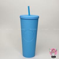 ราคา แก้วหนามสตาร์บัคส์ Starbucks 24oz Blue Sky Bling Studded Cold Cup ✨☁️ (26736168623)