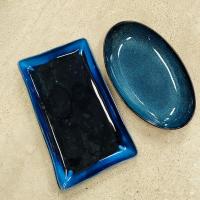 ราคา จานเปล จานใบใหญ่ จานข้าวผัด จานใส่อาหารทะเล จานเซรามิคสีน้ำเงิน จานร้านอาหาร (26968976588)