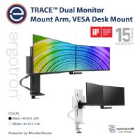 ราคา Ergotron TRACE™ Dual Monitor Mount Arm, VESA Desk Mount – for 2 Monitors Up to 27 Inches - 15 Yrs Warranty (24821738534)