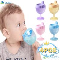 ราคา 4ชิ้นเด็กแก้วไวน์ ก oblet ถ้วยน้ําเด็กวันเกิดพรรค ต่อต้าน-ตก น้ําผลไม้ถ้วยนมเด็กขวดน้ําพลาสติก (26840153901)