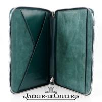 ราคา กระเป๋าใส่เอกสาร Jaeger LeCoultre GREEN LEATHER PORTFOLIO ZIP BAG แบรนด์นาฬิกาหรู (25771835125)
