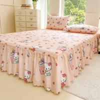 ราคา ผ้าปูที่นอนลายคิตตี้ ผ้าคลุมเตียงขอบลูกไม้ นุ่มฟู สไตล์หวาน ขนาด 5 ฟุต/6 ฟุต ลายการ์ตูนน่ารัก กระโปรงเตียง (28983664563)