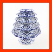 ราคา พานเซรามิค จานเชิง พานเซรามิคลายสับปะรด เซรามิคงานไทยสวยเรียบหรู (7049666924)