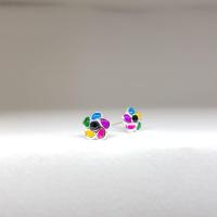 ราคา ต่างหูเงินแท้ 92.5% ประดับพลอยหลากสี cz (748073212)