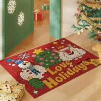 ราคา สุขสันต์วันคริสต์มาสผ้าไหมสีแดงวงกลมพรมปูพื้นประตูทางเข้าระเบียงกลางแจ้งฝุ่น-ถอดพรมปูพื้นให้เช่าพรมตกแต่งห้องบ้าน (53600913414)