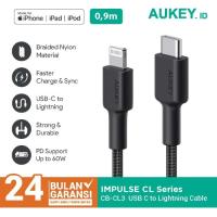 ราคา สายชาร์จ Aukey USB Type C เป็น Lightning 0.9M 3FT CB-CL3 Nylon MFI (42075181421)