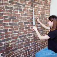 ราคา สติ๊กเกอร์ติดผนังลายอิฐสีแดง พร้อมกาวในตัว สร้างบรรยากาศย้อนยุค (49451052679)