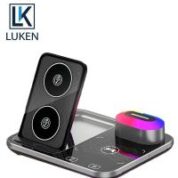 ราคา Luken 3 in 1 พับ LED Fast Wireless Charger สําหรับ iPh 15 14 13 12 11 App นาฬิกา 6 Airpods Pro3 iWatch 8 7 สถานีชาร์จ (29365258904)
