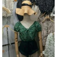 ราคา เสื้อครอปลายดอกผูกโบว์ แถวโบว์ผูกผม (7009026518)