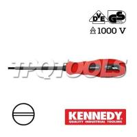 ราคา ไขควงปากแบน 2.5*75 มม.ด้ามหุ้มฉนวนกันไฟฟ้า VDE1000V KEN572-7940K "KENNEDY" รับประกันสินค้าแท้100% (40716766924)