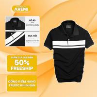 ราคา AREMI เสื้อโปโลผู้ชายคอปกคอเต่าแขนสั้น สีดํา พิมพ์ลายแบบมาตรฐาน ดีไซน์เรียบหรู APL0070 (24777019027)