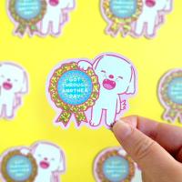 ราคา Got Through Another Day Glitter Sticker สติกเกอร์กลิตเตอร์ ลายน้องหมา | Jormation (43802879192)