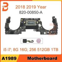 ราคา Original Logic Board 820-00850-A i5 i7 8GB 16GB 256GB สําหรับ Macbook Pro Retina 13 "A1989 เมนบอร์ด Touch ID 2018 2019 ปี (44468302090)