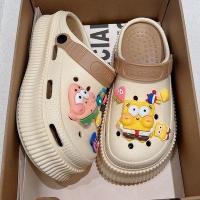 ราคา 【การจัดส่งรวดเร็ว】 รองเท้าหัวโต แถมตัวติดน่ารัก สายรัดส้น สีพาสเทลทูโทน พื้นนิ่มใส่สบาย เสริมส้น สินค้าพร้อมส่ง X121 (25095922490)