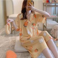 ราคา ชุดนอนแขนสั้นเสื้อคลุมอาบน้ำชุดนอนไซส์ใหญ่ทรงหลวมสำหรับผู้หญิงเสื้อคลุมอาบน้ำแบบยาวปานกลางเซ็กซี่ (24619575209)