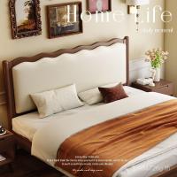 ราคา ถุงนุ่มเตียงแต่งงานย้อนยุคเตียงเตียงไม้เนื้อแข็งเกาหลีที่เรียบง่ายโบราณคลื่นเตียงกลางเตียงคู่นอร์ดิกห้องนอนเตียงฝรั่งเศส ไจ3 (54050662772)