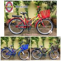 ราคา รุ่นท็อป ล้ออัลลอยด์+พักเท้าหลัง+เบาะท้ายนิ่ม LA Bicycle จักรยาน Sport Bike รุ่น 24" SUPER SPORTY จักรยานแม่บ้าน (18051108911)