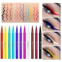 ราคา อายไลเนอร์ของเหลวที่มีสีสันดินสอซุปเปอร์กันน้ําสีฟ้าสีแดงสีดําสีขาวตาซับปากกา12สีติดทนนานแห้งเร็วตาแต่งหน้า (28432884590)