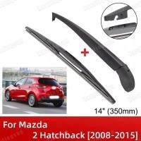 ราคา 14 "350 มม.ด้านหลังใบปัดน้ําฝนและแขนชุดสําหรับ Mazda 2 Hatchback 2008-2015 กระจกกระจก Tailgate หน้าต่างฝนแปรง (28653353690)