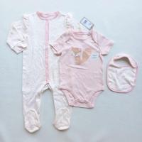 ราคา Mothercare Sleepsuit set Sleepsuit + Jumper + Bib fox สีชมพู (40064763045)