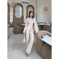 ราคา Nuchi Style ชุดSetสูทใส่ทำงาน สีครีม สวยไฮโซลุค CEO Lover shop ชุดSet เสื้อสูท+เสื้อเกาะอก+กางเกงขายาว (44350381629)