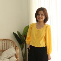 ราคา เสื้อลินินทานตะวันแขนยาวสีเหลือง (42808822505)