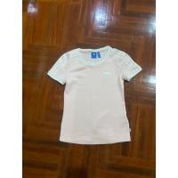 ราคา adidas Originals three stripe t-shirt in pink women มือ2 สีชมพูอ่อน แท้100% (29939668328)