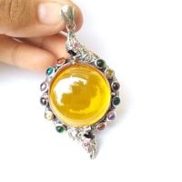 ราคา จี้เงิน จี้พญานาคพลอยมณีใต้น้ำ สีเหลือง (5415486141)